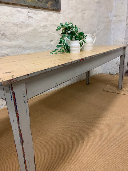 Antique Pine Farm Table Ca 1870