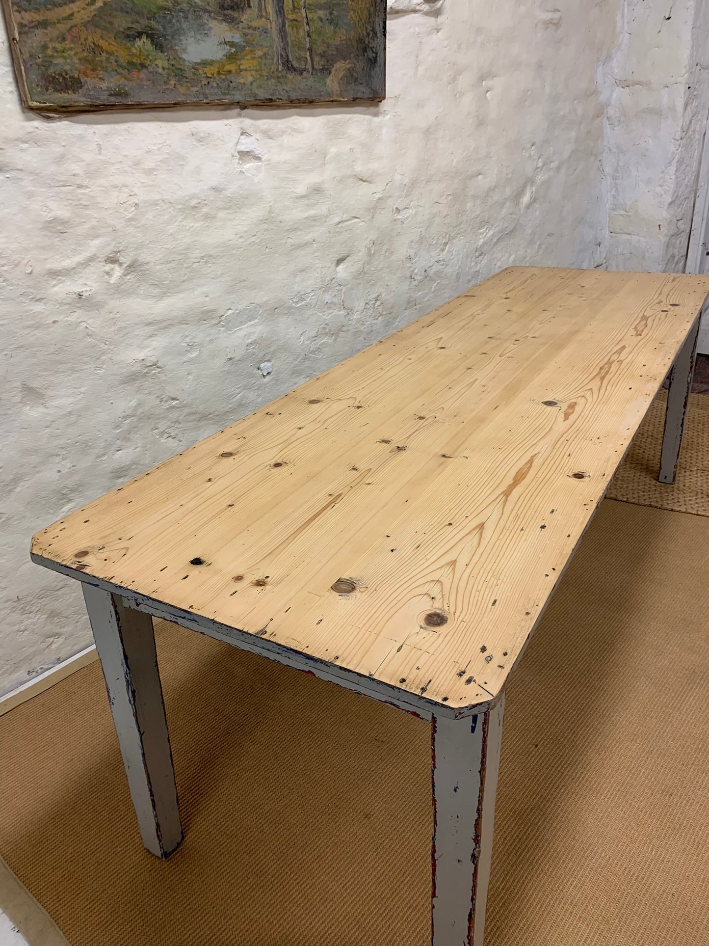 Antique Pine Farm Table Ca 1870