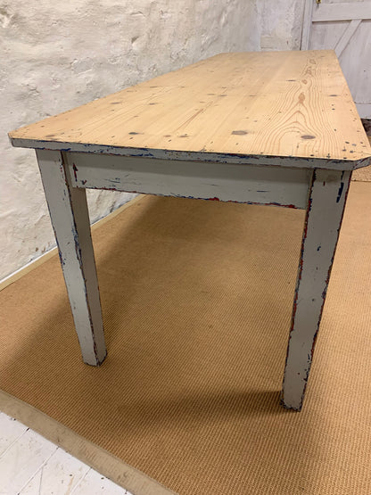 Antique Pine Farm Table Ca 1870