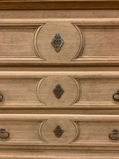 Antique Oak Chest Ca 1860