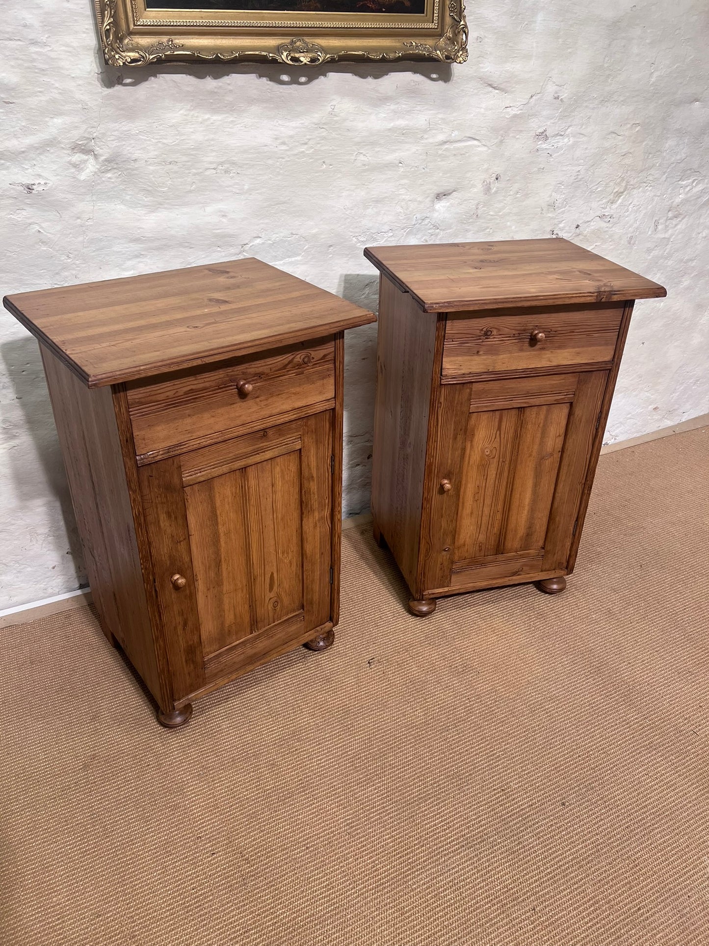 Pair of Antique Pine Bedside Cabinets