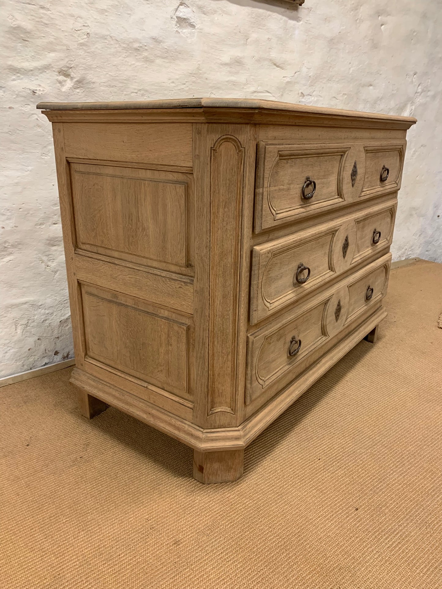Antique Oak Chest Ca 1860