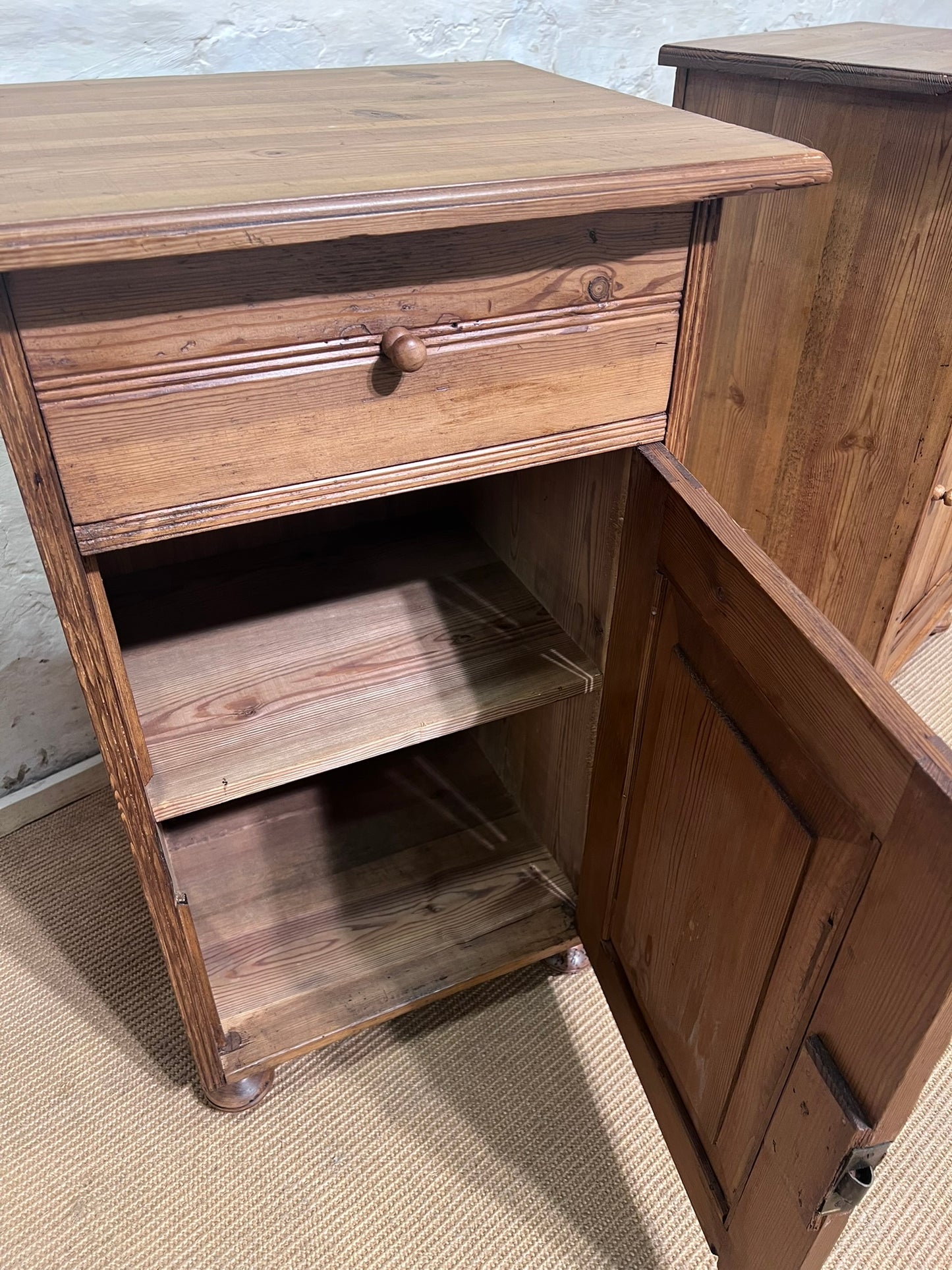 Pair of Antique Pine Bedside Cabinets