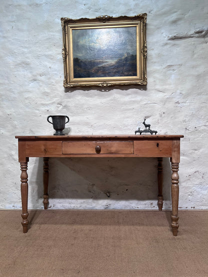 Antique Pine Side Table / Desk