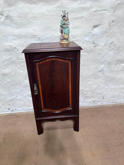 Antique Inlaid Mahogany Bedside Cabinet