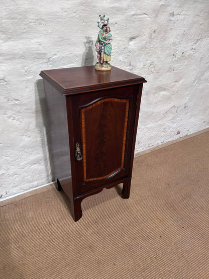Antique Inlaid Mahogany Bedside Cabinet
