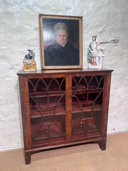 Scottish Antique Inlaid Mahogany Bookcase Ca 1840