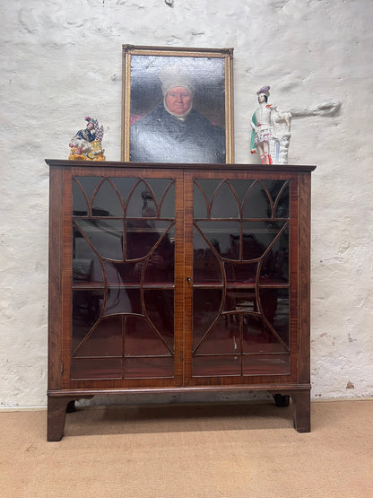 Scottish Antique Inlaid Mahogany Bookcase Ca 1840