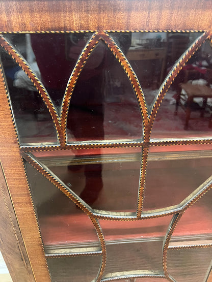 Scottish Antique Inlaid Mahogany Bookcase Ca 1840