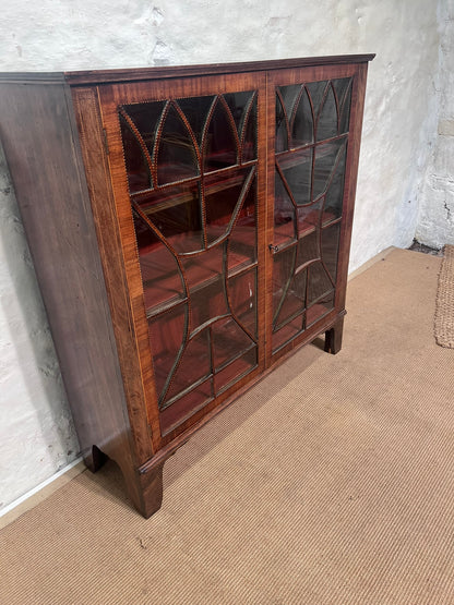 Scottish Antique Inlaid Mahogany Bookcase Ca 1840